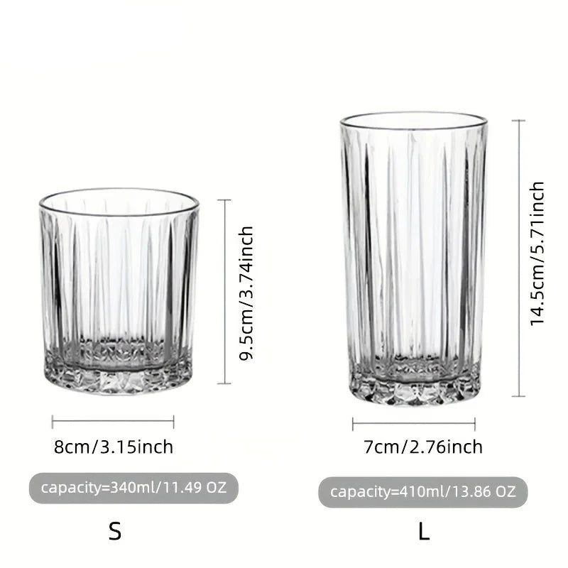 Set of 4 & 6 Ripple Tumbler Glasses - Tall & Short