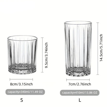 Set of 4 & 6 Ripple Tumbler Glasses - Tall & Short