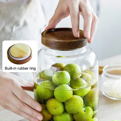 Large Heat Resistant Glass Jar with Airtight Lid - 1.2 Litres, 2 Litres & 3 Litres