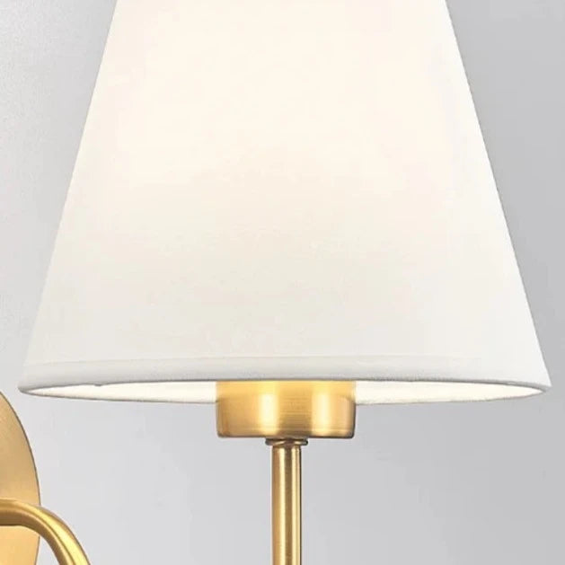 Traditional Modern Gold Wall Lamp With Shade - White, Beige, Black & Brown