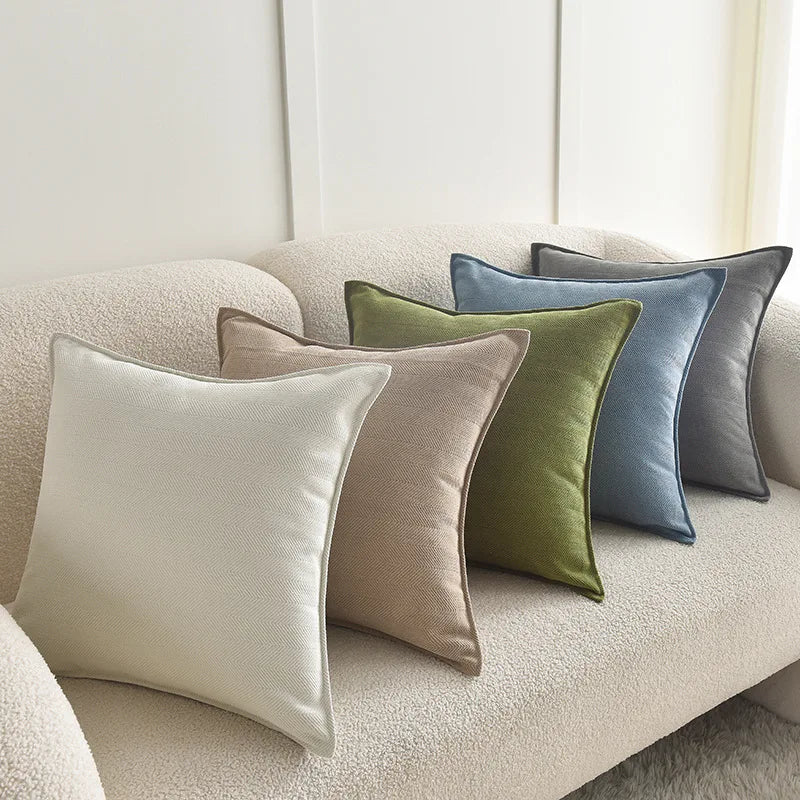 Modern Chenille Throw Cushion Covers with Zipper - 8 Colours