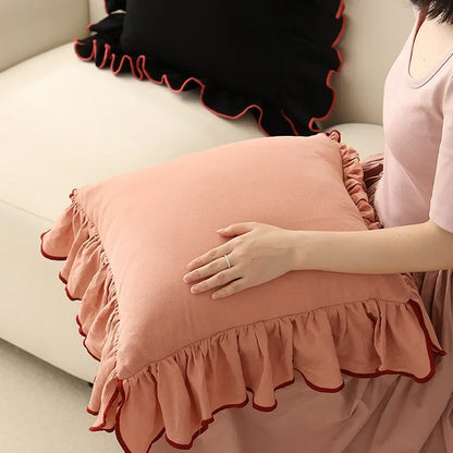 Ruffle Cotton Cushion Cover - 6 Colours