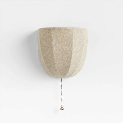Decorative Shaded Retro Linen Wall Sconce Light with Pull Chain