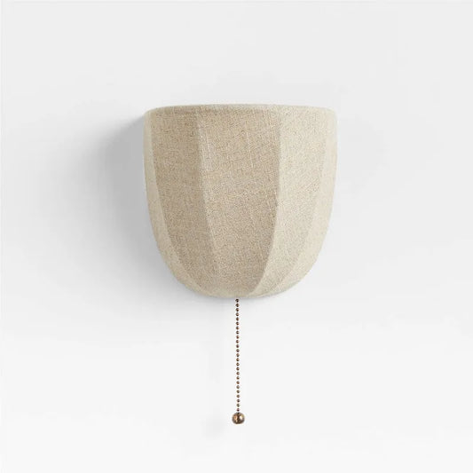 Decorative Shaded Retro Linen Wall Sconce Light with Pull Chain