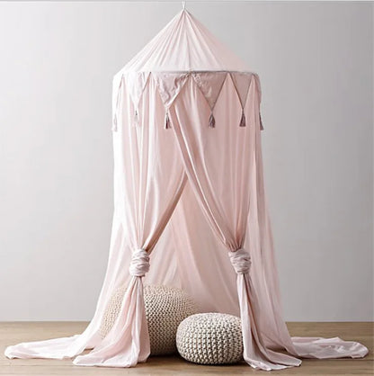 Kids Premium Bed Canopy With Tassel Detail - 3 Colours