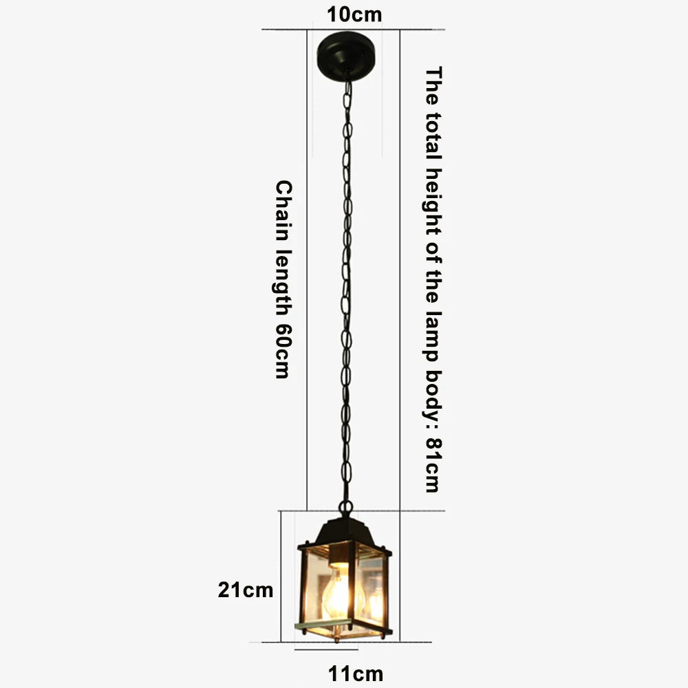 Luxury Modern Waterproof Industrial Outdoor Hanging Pendant in Black