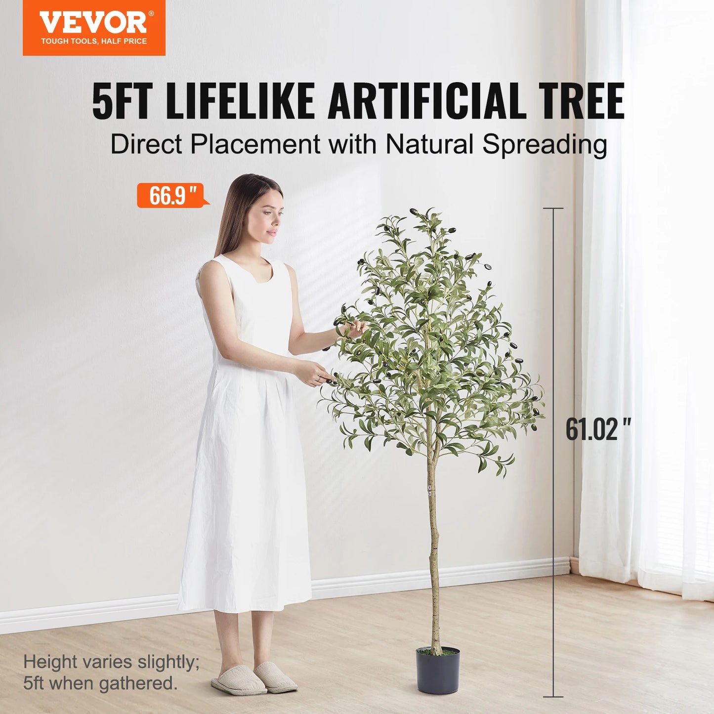 VEVOR Artificial Olive Tree Faux Plant - 2 Sizes