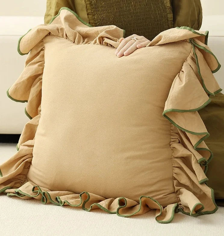 Ruffle Cotton Cushion Cover - 6 Colours