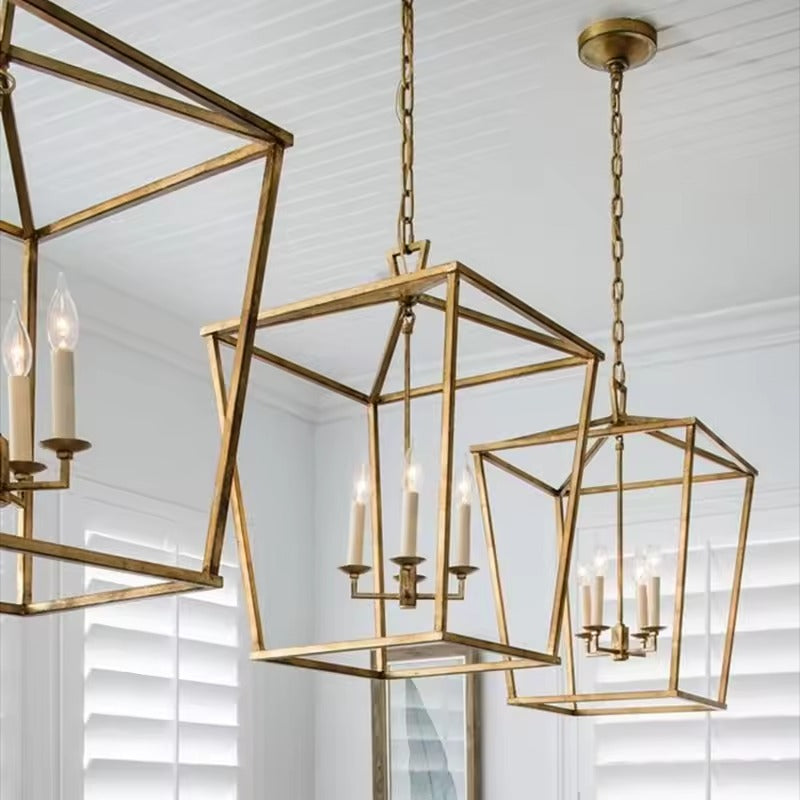 Farmhouse Industrial Hanging Pendant Light - Black, Gold & Silver