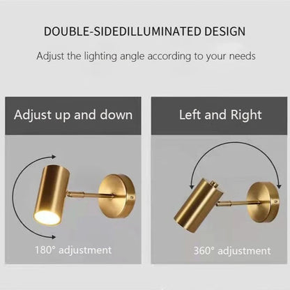 Modern & Sleek Extended Rotating Reading LED Wall Spotlight - Gold & Black