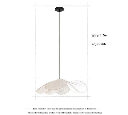 Bohemian Natural Wabi Sabi Petal Linen Pendant Ceiling Light - 6 Colours