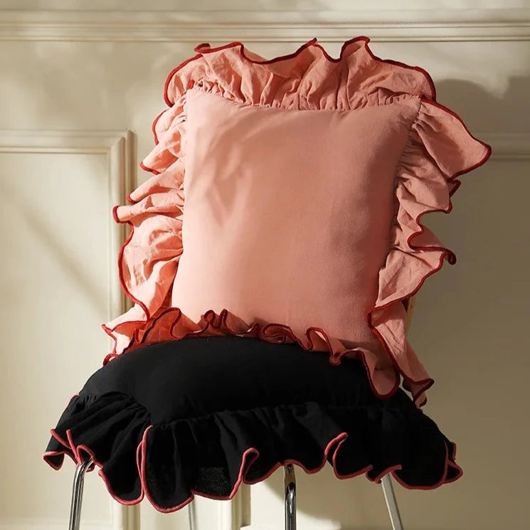 Ruffle Cotton Cushion Cover - 6 Colours