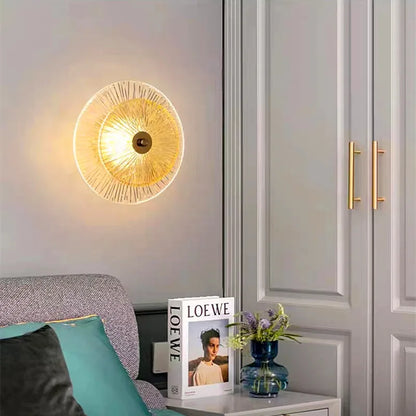 Nordic Round Modern Minimalist LED Luxury Wall Light Sconce - Beige & Clear