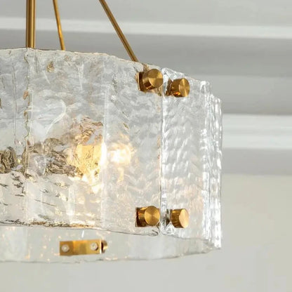 Modern Luxury Chandelier Pendant with Frosted Glass & Gold Details - 3 Sizes