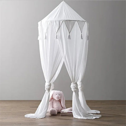 Kids Premium Bed Canopy With Tassel Detail - 3 Colours