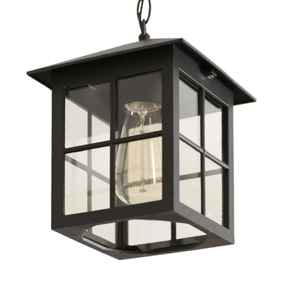 Traditional Modern Waterproof Industrial Outdoor Hanging Pendant in Black