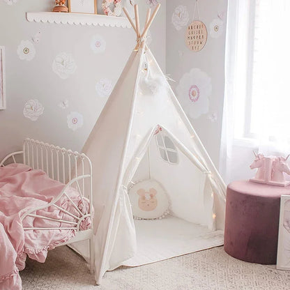 Large Indoor & Outdoor Tipi Play Tent for Children in White