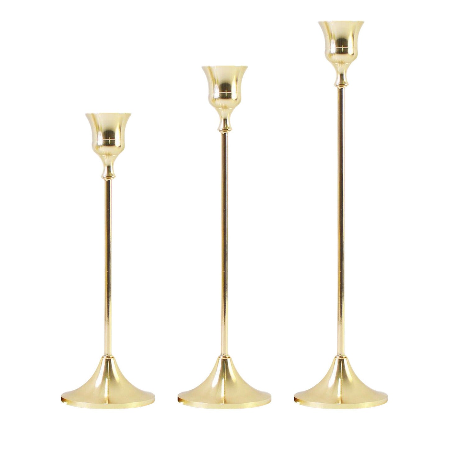 Set of 3 Decorative Candlestick Holders - Bronze, Gold, Rose Gold & Silver Lilly & Lula