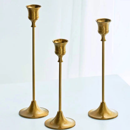 Set of 3 Decorative Candlestick Holders - Bronze, Gold, Rose Gold & Silver Lilly & Lula