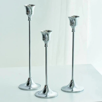 Set of 3 Decorative Candlestick Holders - Bronze, Gold, Rose Gold & Silver Lilly & Lula