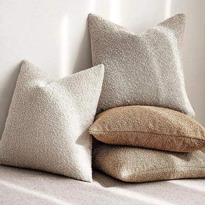 Stylish Textured Bouclé Throw Cushion Covers - 12 Colours