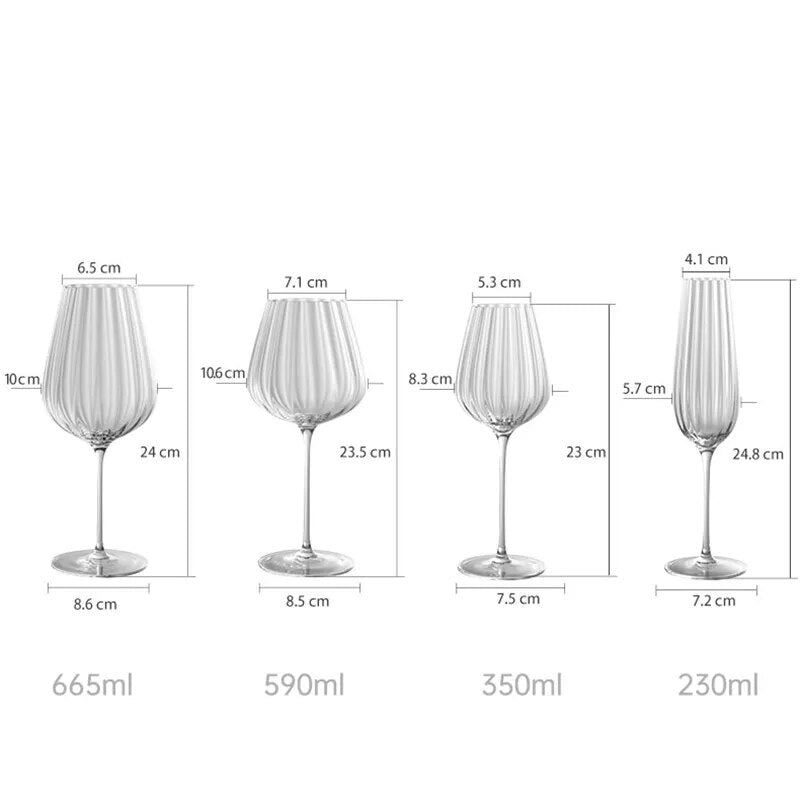 Sky Ripple Crystal Wine & Champagne Glasses - 5 Sizes Lilly & Lula