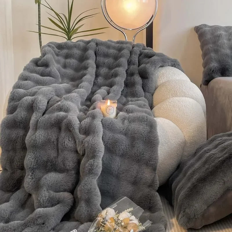 Faux Fur Blanket Thick Large Blanket Faux Fur Beaver Blanket Lili