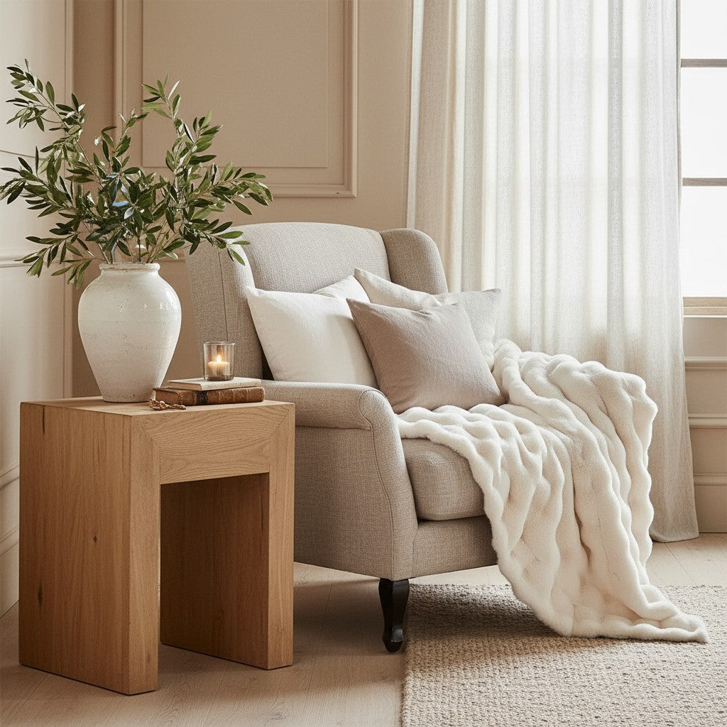Super Soft Fluffy Luxury Rabbit Faux Fur Wave Throw - 4 Colours
