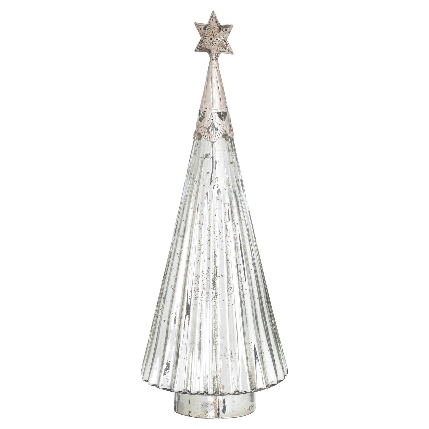 The Noel Collection Star Topped Glass Decorative Tree - 2 Sizes Lilly & Lula