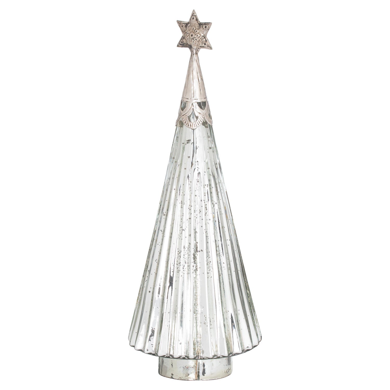 The Noel Collection Star Topped Glass Decorative Tree - 2 Sizes Lilly & Lula