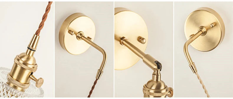 Traditional Frosted LED Nordic Glass Brass Wall Light - Hanging & Flush Lilly & Lula