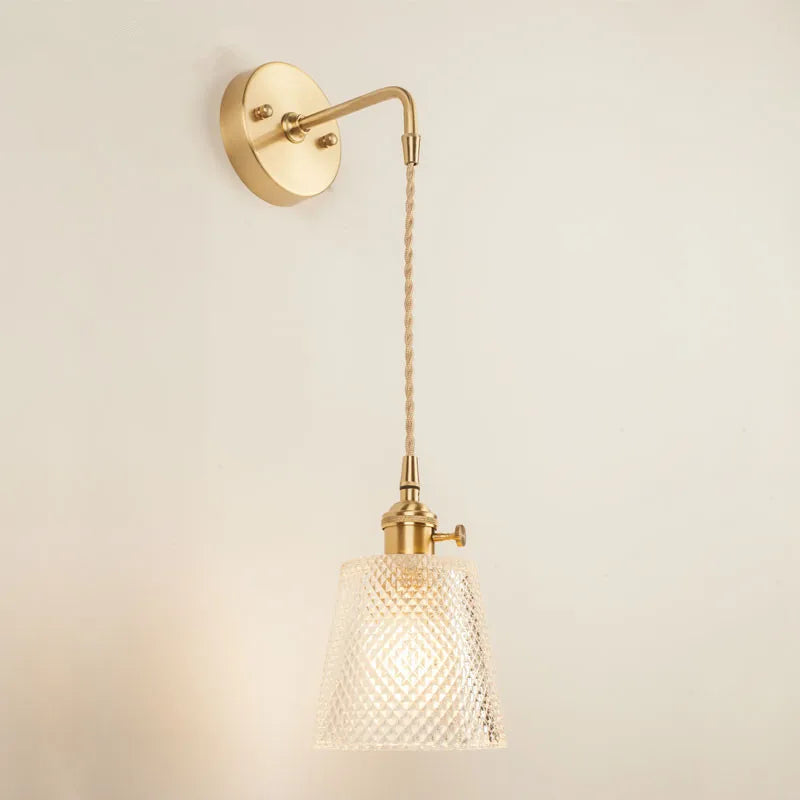 Traditional Frosted LED Nordic Glass Brass Wall Light - Hanging & Flush Lilly & Lula