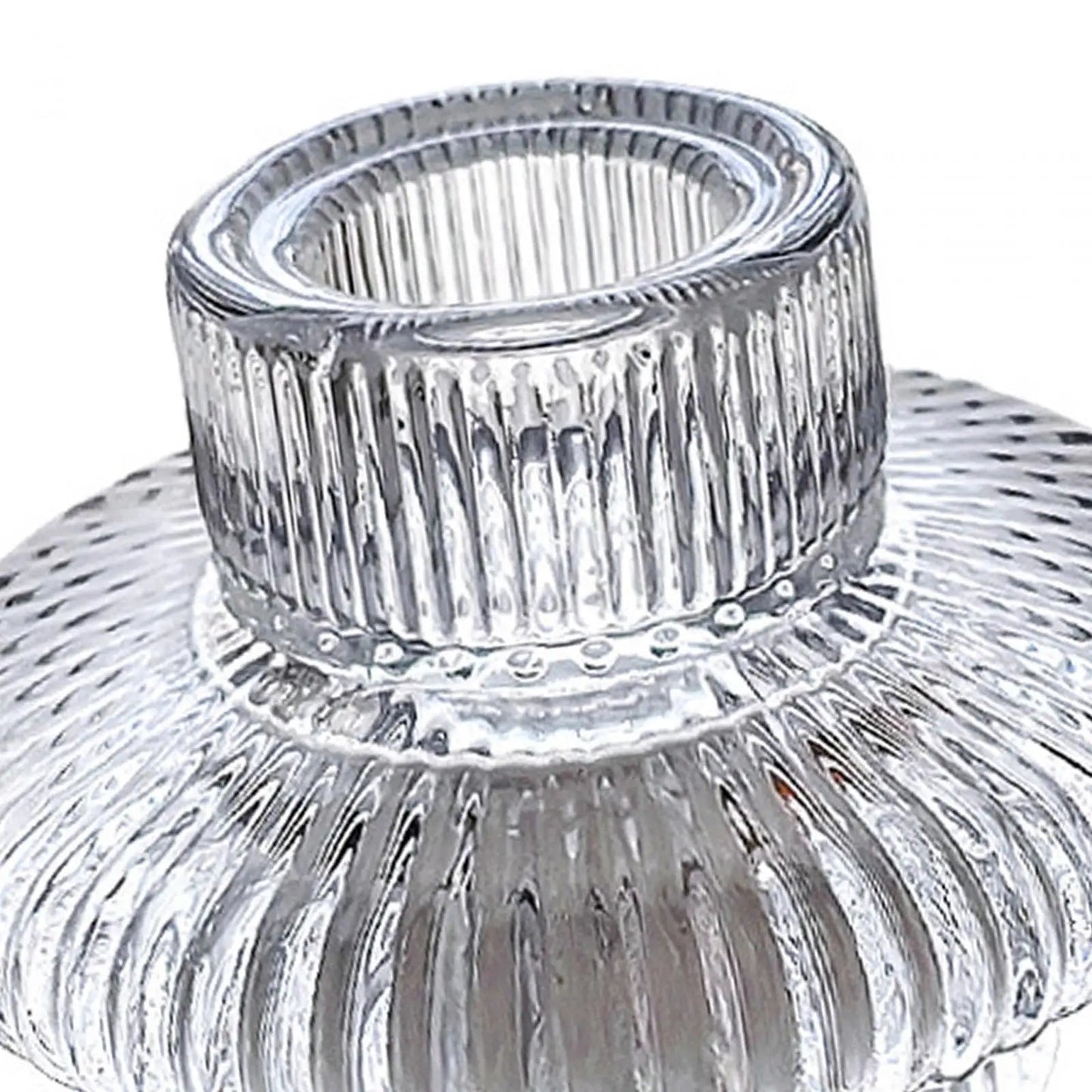 Versatile Scandi Minimalistic Ripple Clear Glass Candle Holder Lilly & Lula