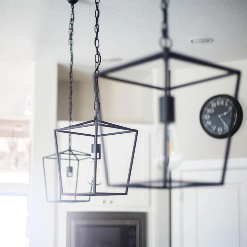 Vintage Metal Industrial Hanging Pendant Light - Black & Gold Lilly & Lula