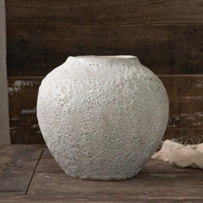 White Luxury Ceramic Decorative Textured Flower Vase - 3 Sizes Lilly & Lula