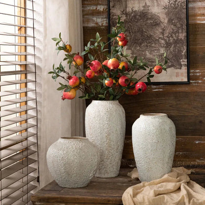 White Luxury Ceramic Decorative Textured Flower Vase - 3 Sizes Lilly & Lula