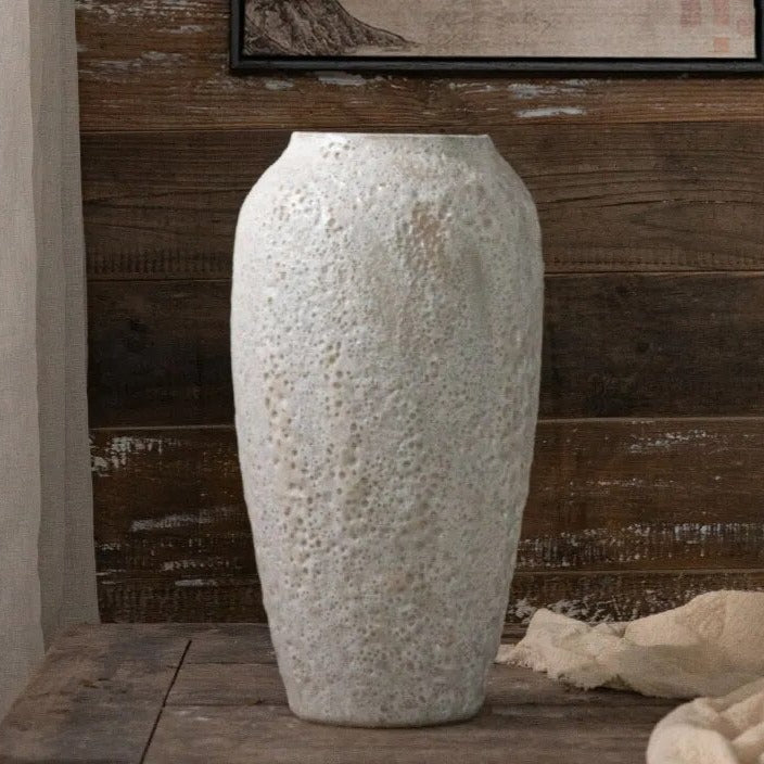 White Luxury Ceramic Decorative Textured Flower Vase - 3 Sizes Lilly & Lula