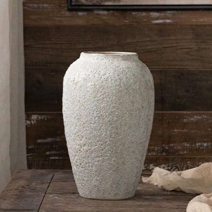 White Luxury Ceramic Decorative Textured Flower Vase - 3 Sizes Lilly & Lula