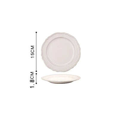 White Nordic Vintage Ceramic Dinner Plate, Bowl & Cup Set - 9 Sizes Lilly & Lula