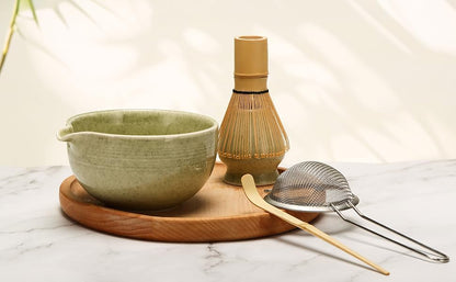5-Piece Set Handmade Japanese Matcha Ceremony Gift Set - Sage, Green, White & Black Lilly & Lula