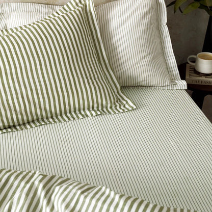 100% Cotton Reversible Stripe Duvet Cover Set - 4 Colours