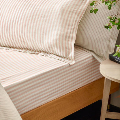 100% Cotton Reversible Stripe Duvet Cover Set - 4 Colours