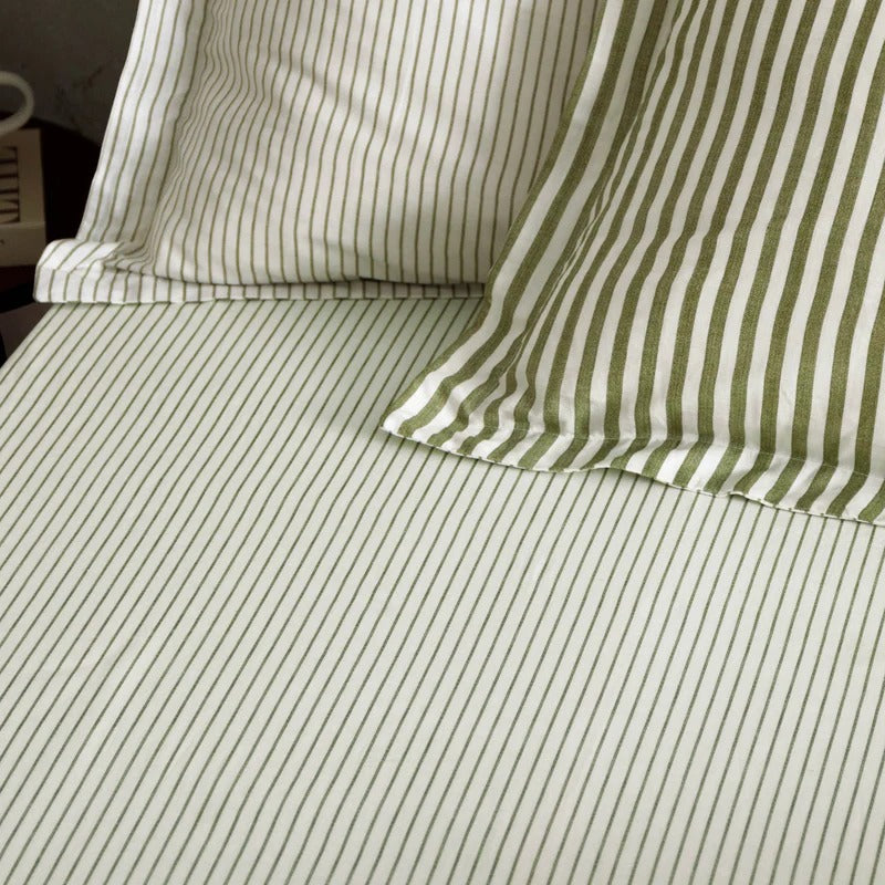 100% Cotton Reversible Stripe Duvet Cover Set - 4 Colours