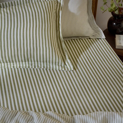100% Cotton Reversible Stripe Duvet Cover Set - 4 Colours