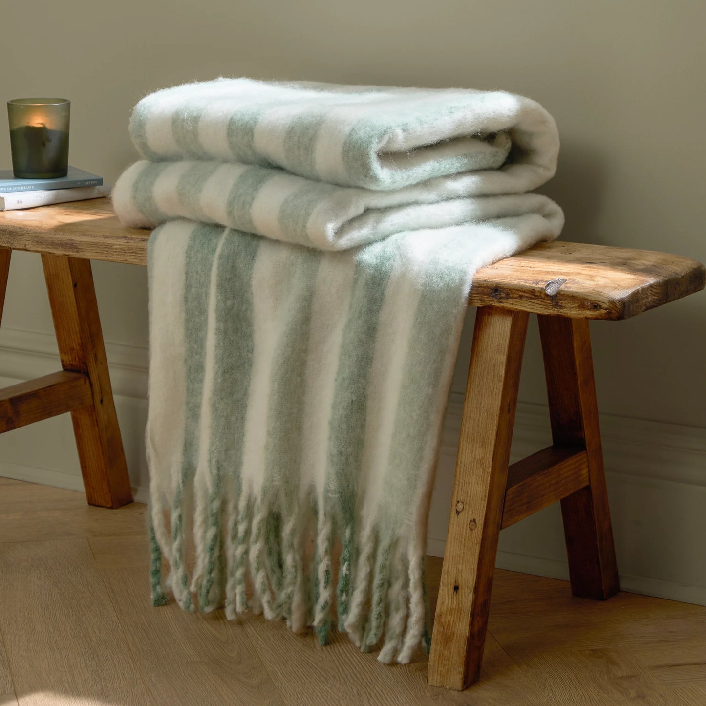 Beechwood Woven Stripe Cotton Throw 140x180cm- 4 Colours
