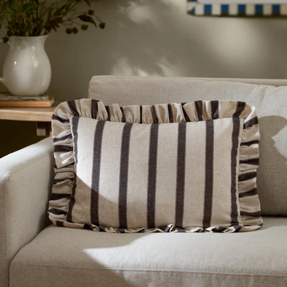 Connie Striped Ruffle Frill Square Cushion Cover - 4 Colours