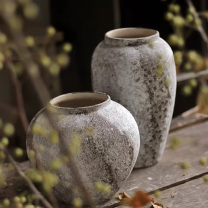 Mottled Retro Wabi-Sabi Inspired Ceramic Vase - 2 Sizes