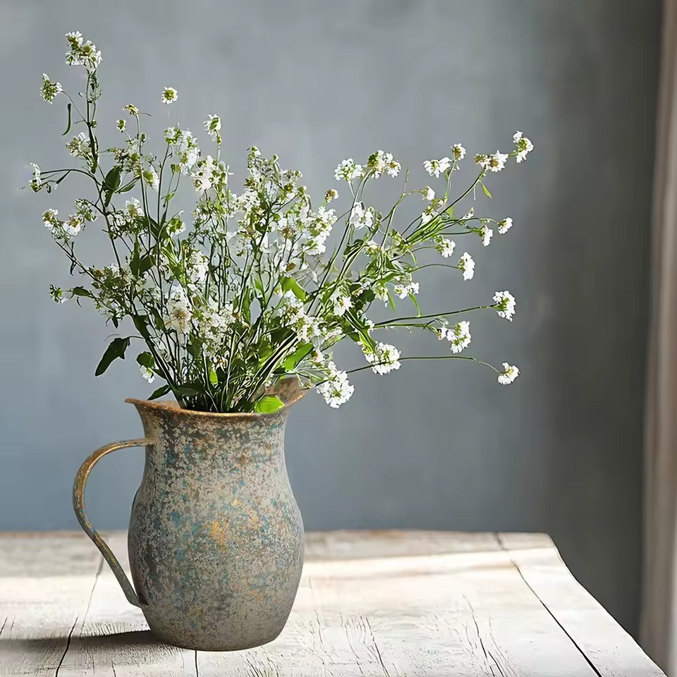 Farmhouse Style Galvanised Rustic Shabby Chic Vintage Flower Vase Lilly & Lula