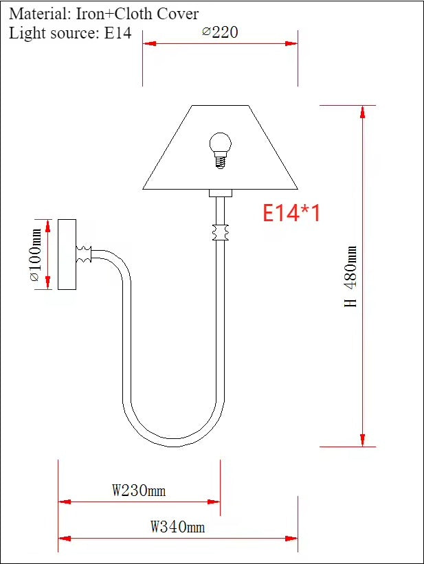 Minimalist Long Arm Mid Century Farmhouse Style Wall Light
