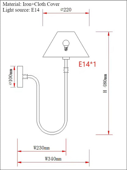 Minimalist Long Arm Mid Century Farmhouse Style Wall Light